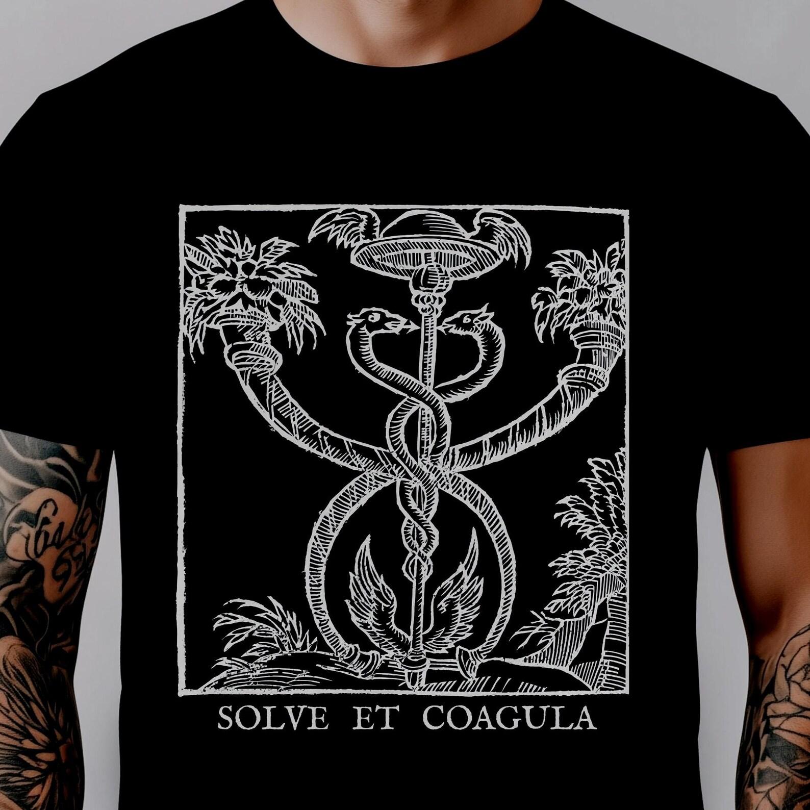 Solve et Coagula Shirt | Esoteric Alchemy T Shirt | Hermetic Symbolism Tee | Chaos Magick Goth Unisex Top | Light Design Text Below S