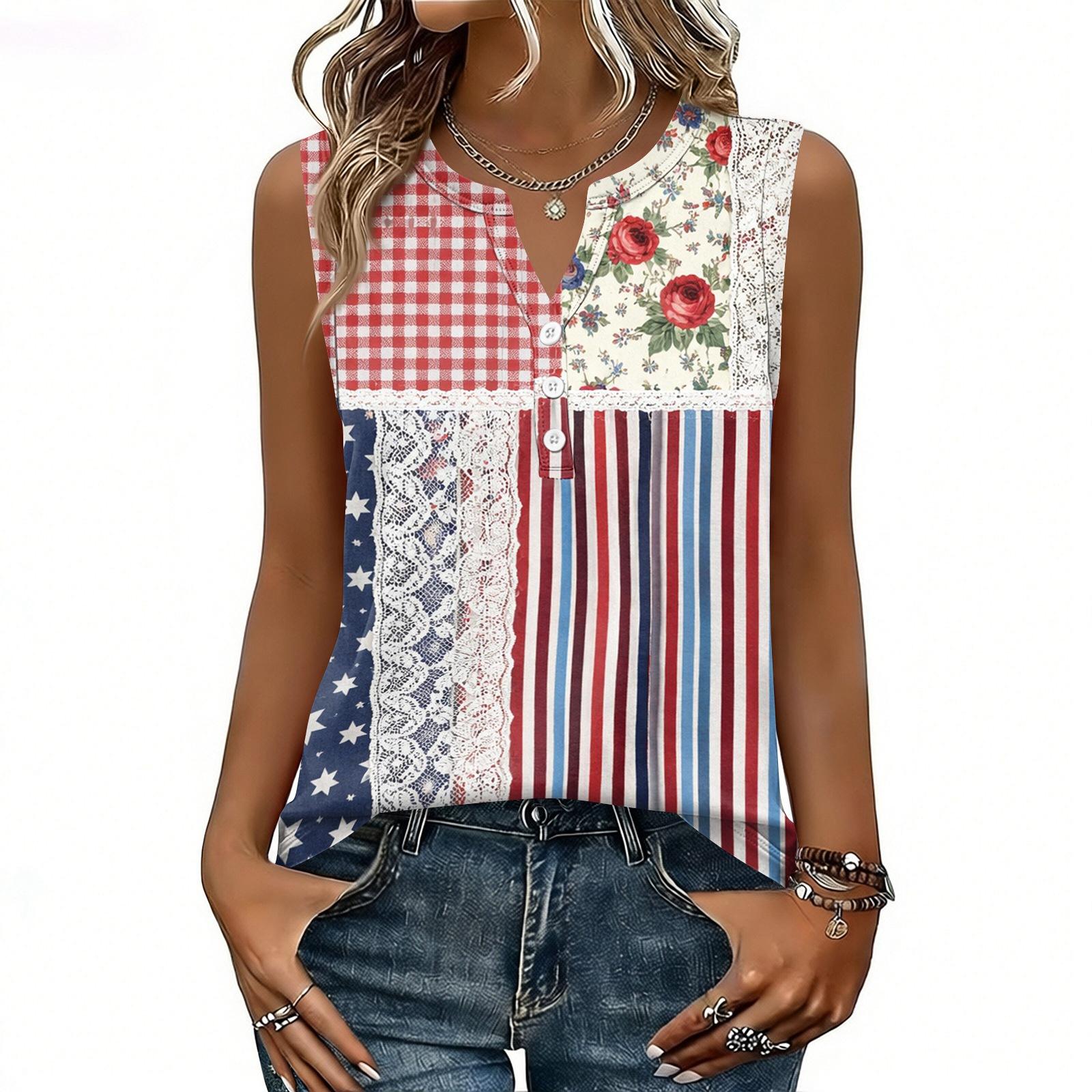 Womens Tank Tops Sleeveless Loose Fit Tops V Neck  Shirts Basic Tees L