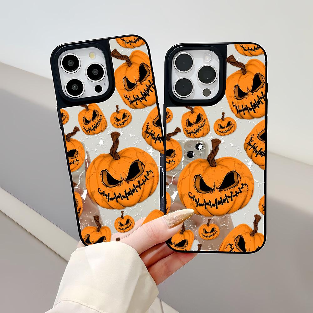 Full Coverage Halloween Pumpkin Phone Case for Apple 15/16/17 Pro Max - Drop-Proof, High Value