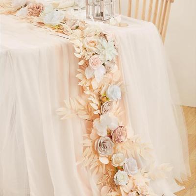 1.8m Silk Eucalyptus Garland Artificial Flowers Garland for Table Floral Garland with Flowers for Wedding Arch Backdrop Wall Thanksgiving Decoration