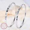 925 Silver Large Circle Hoop Earrings 3/4/5/6M For Women's Wedding Fine Fashion Jewelry Accessories Party Gifts