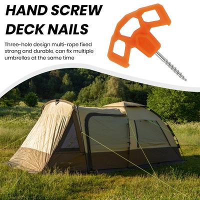 Outdoor Screw Spike Stainless Steel Tent Nail Luminous Pegs Hiking Camping Ground Pin Camping Travel Equipment Accessories