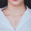 Daily Cross Necklace W Platinum Plated