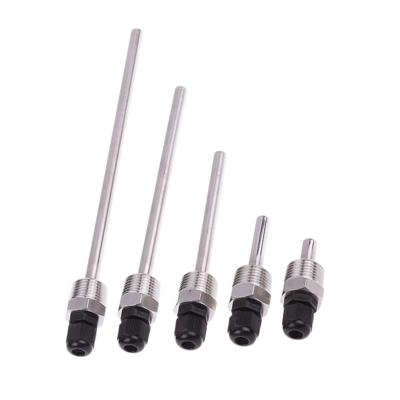 304 Stainless Steel 1/2 BSP G Thread OD8mm Immersion Sleeve Pocket For Temperature Sensor 30-200mm Tube Thermowells Protecter