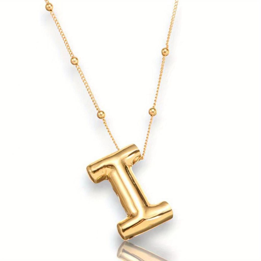 Glossy English Letter Copper Pendant Necklace Jewelry 26 Letter Special Gifts For Women