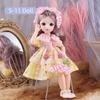 BJD Doll for Girls 30cm Anime Doll 23 Joint Movable Body with Skirt Hat Headdress Dress Up DIY Toy
