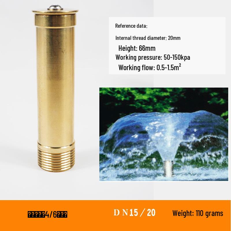 Brass Mushroom Ice Column Jet Fountain Nozzle for Pool and Rockery Landscaping