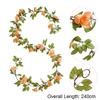 Multicolor Rose Artificial Flower Vine Green Leaves Silk Prtals Simulation Flower Vine Accessories Length 240cm