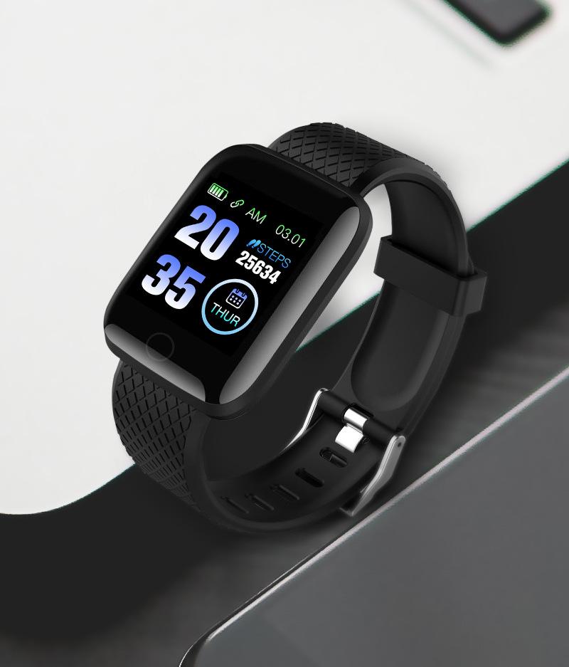 Barevná obrazovka 116plus Sports Smart Bracelet Krokoměr Bluetooth elektronické hodinky Srdeční tep Krevní tlak Krevní kyslík Monitorování spánku