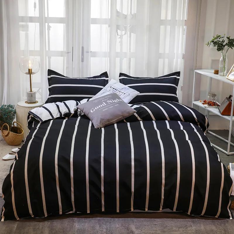 Black Duvet Cover Set King Queen Size, Marble Pattern Comforter Cover or Quilt Cover Ultra Soft Bedding Sets with Zipper Closure