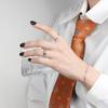Japanese Minimalist Irregular Glossy Open Ring For Women Versatile Niche Design Statement Band