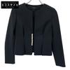 YOKOCHAN YCJ-121-071 Black Pearl Tuck Collarless Short Jacket Jacket 36 NavyUsed
