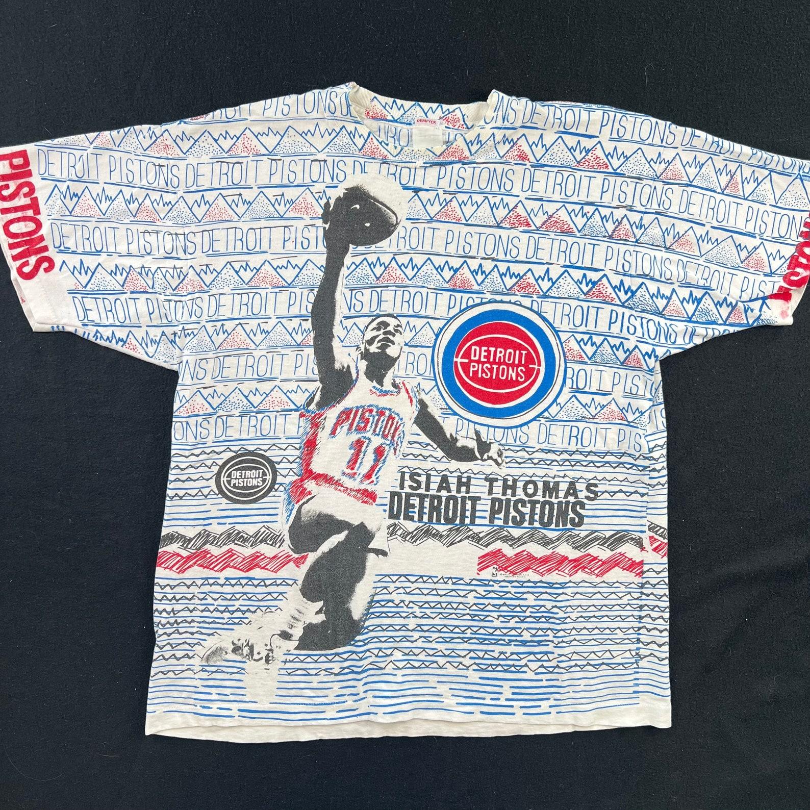 90’s Isiah Thomas Detroit Pistons AOP Magic Johnson T’s T shirt Sz Large S