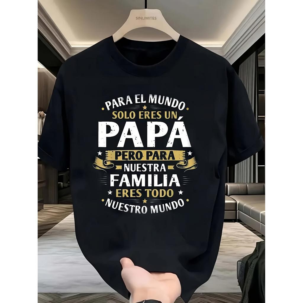 Fathers Day Graphic Print Mens Tshirt Cotton Breathable Short Sleeve Casual Summer Crew Neck Tee For Dad Gift