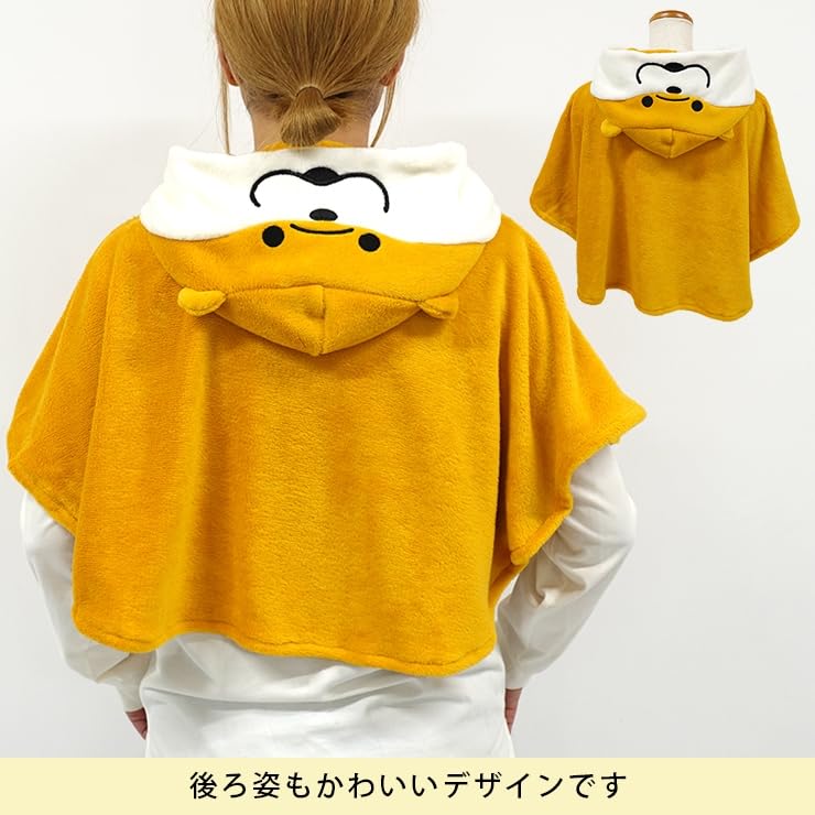 [Hima Japan] Cute Lie Otter Cape with Hood, Loungewear, Cardigan, Warm, Cold Protection, Character