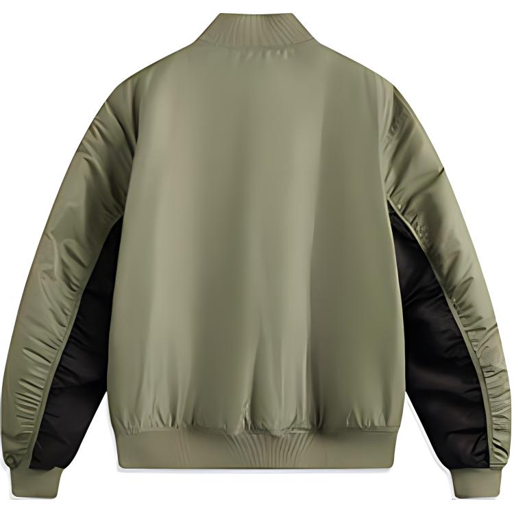 Li Ning Anti-Five Series Comfortable Loose Versatile Casual Baseball Collar Cotton Jacket Men Jacket Sandalwood-Green AJMV005-4