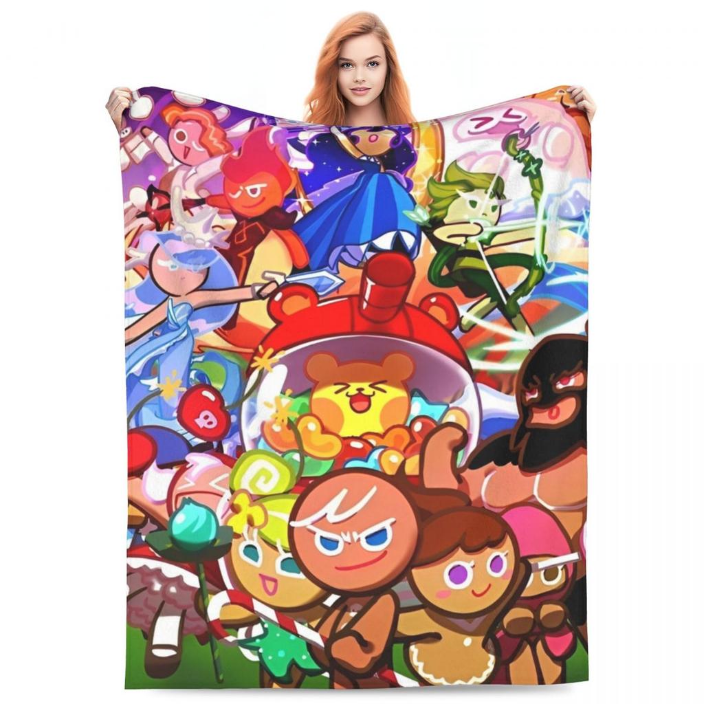 Cookie Run Kingdom Knitted Blankets Velvet Ultra-Soft Throw Blanket for Bedding Couch Bed Rug