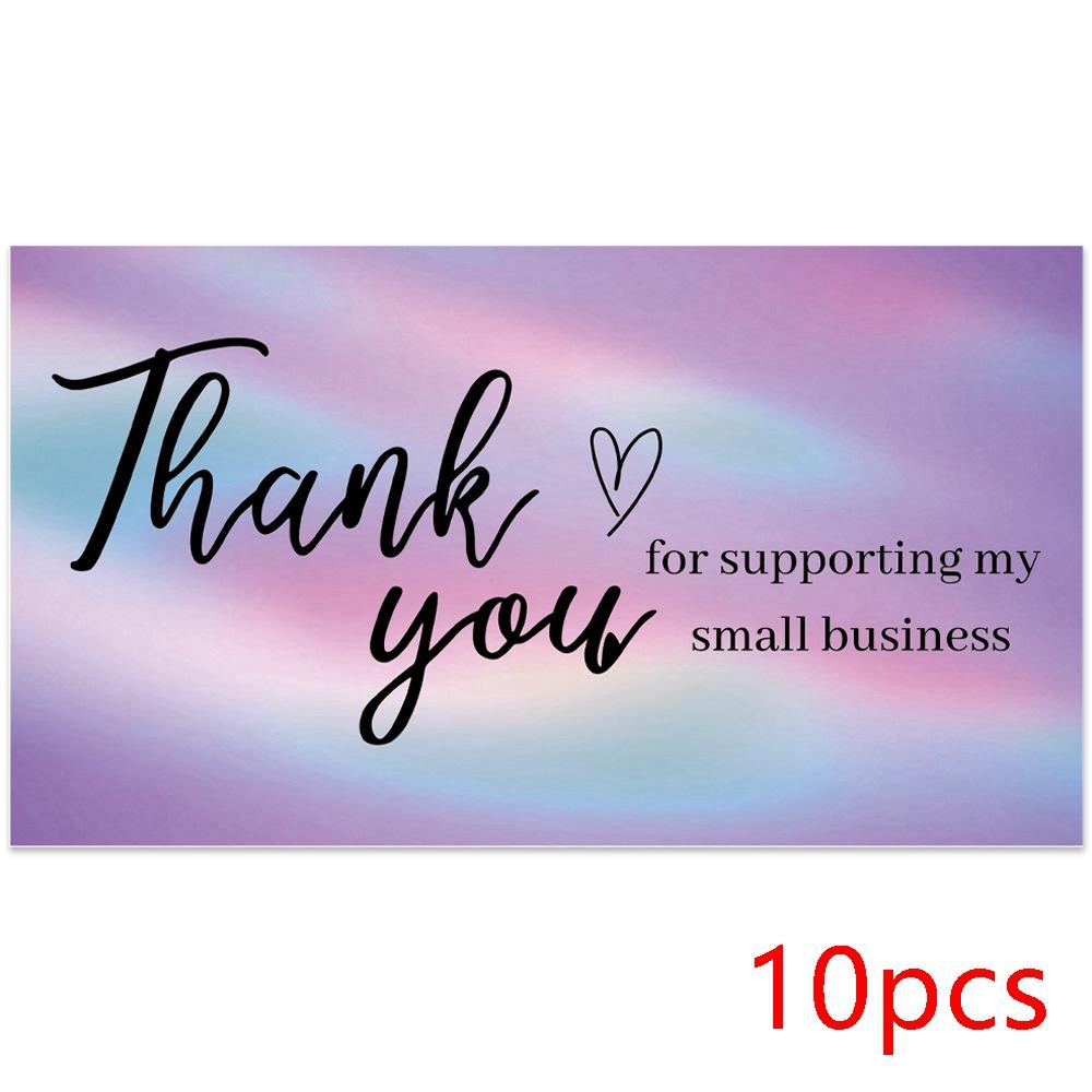 10-50pcs Thank You Cards for Supporting My Small Business Holographic Rainbow Card for Retail Store Goods Customer Package card