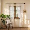 TK French Ruffle Sheer Curtain Bedroom Living Room Lace Fabric Window Door