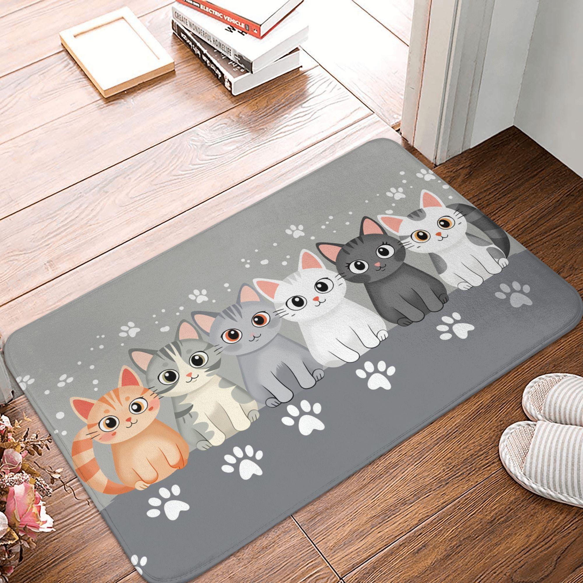 Yin Yang Cat Lovers Front Door Mat Anti-Slip Outdoor Waterproof  Doormat Kitchen Bedroom Entrance Rug Carpet 40cmx60cm