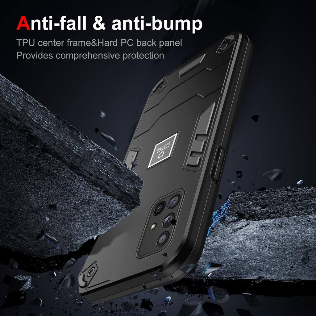 2 In 1 Armor Shockproof Phone Case For Samsung A72 A71 A73 A53 A52 A51 4G 5G Soft TPU Frame Hard Plastic Protective Back Cover
