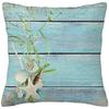 Wood grain marine anchor cyan linen pillowcase sofa cushion cover home decoration can be customized for you 40x40 45x45