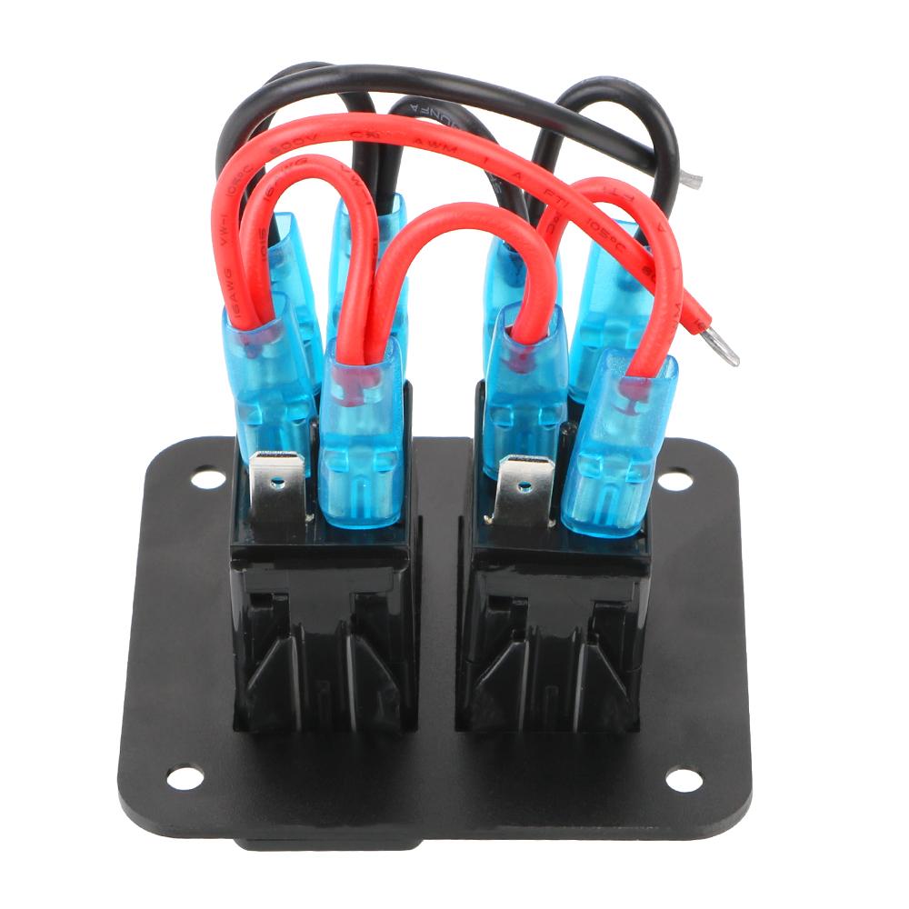 Für Auto Marine Wohnmobil Wohnwagen Reiseanhänger LED Wasserdichtes Schalterpanel 2-fach Wippschalterpanel 12-24V Schutzschalter