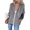 Women's Long Drawstring Hooded Zipper Sweatshirt Comfortable Casual Style with Waist-Cinching Feature Color Design