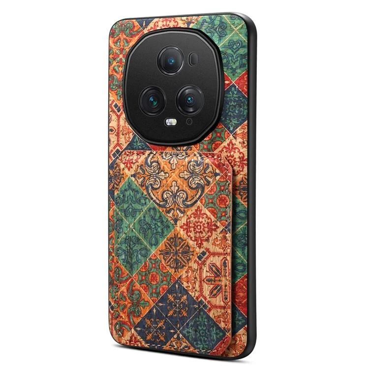 

Для Honor Magic5 Ultimate 5G Цветочный чехол для телефона Скрытый держатель для карт Подставка Защитный чехол