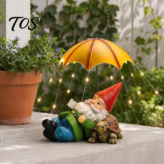 Mother Day Solar Gift Cat Garden Statue, Resin Outdoor Tabby Decor with Auto LED Decorative Lighting Light, IP65 Waterproof Lawn Ornament for