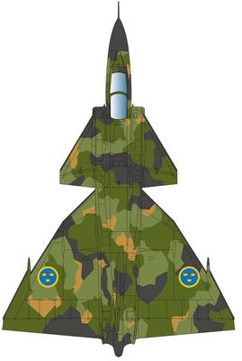 Vliegtuigserie Zweedse Luchtmacht Jager Aanvalsvliegtuig AJ37 Bigen Plastic Model Gietkleur Platts/Italeri 1/48 TPA-13