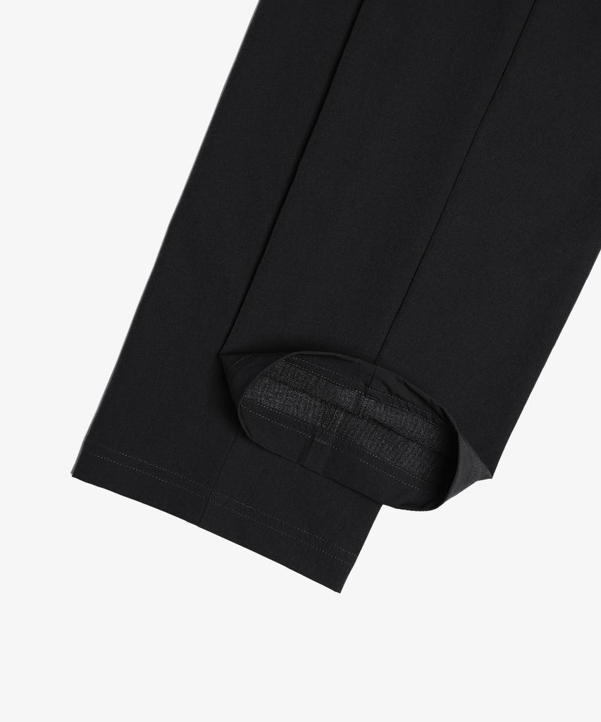 Baellob Plain Good Belt Pants Black