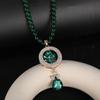Elegant Green Ruyi Pendant: Versatile Sweater Necklace for Autumn & Winter