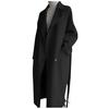 Damen Oversize Revers Kaschmir Wollmischung Gürtel Trenchcoat Outwear Jacke