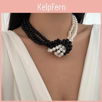 Collana di Perle Multistrato per Donna con Design Geometrico Gioielli Artistici Fatti a Mano