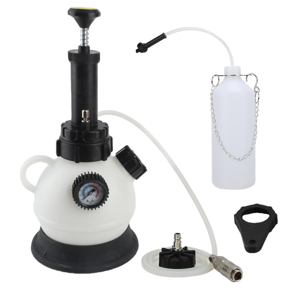 2L Manual Vacuum Brake Bleed Kit, 30psi Pressure Display with Relief Valve Wrench for European Vehicles