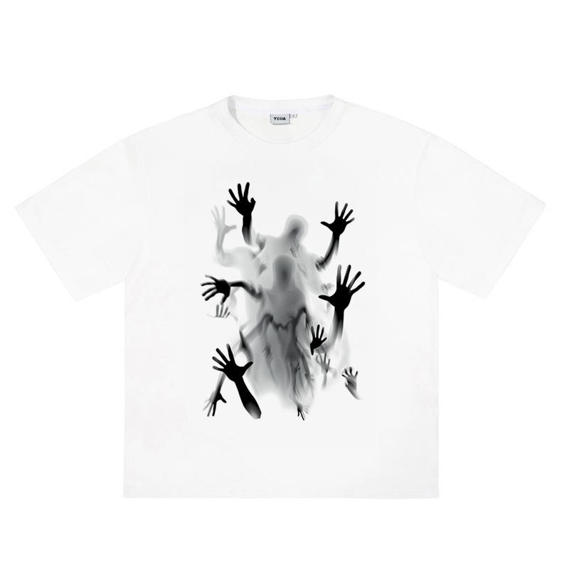 Graphic TShirts Printed 100 Cotton Short Sleeve Tee Tops Summer Korean Vintage Oversized Shadow Y2k Streetwear Unisexs Clothing