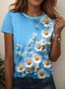 2026 Women's T Shirt Floral Graphic Fashion Stylish Classic Short Sleeved Crew Neck Regular Tops Daily Weekend Prints Summer