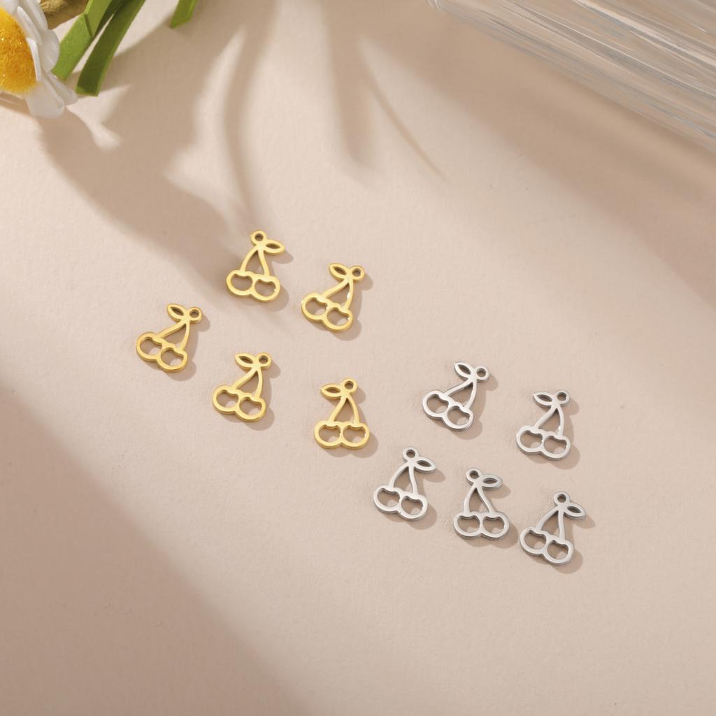 5 pieces/pack Mini Cat Flower Jewelry Owl Cherry Star Heart shaped Bow Stainless Steel Pendant DIY Necklace Bracelet Jewelry