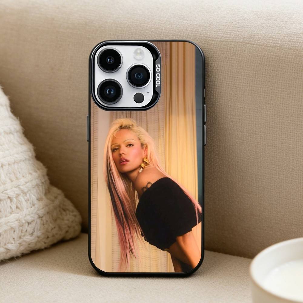 

K-Karol G Tropicoqueta Phone Case For iPhone17, 16,15,14,13,12 Pro Max Black Candy Matte Shockproof Cover iPhone17promax