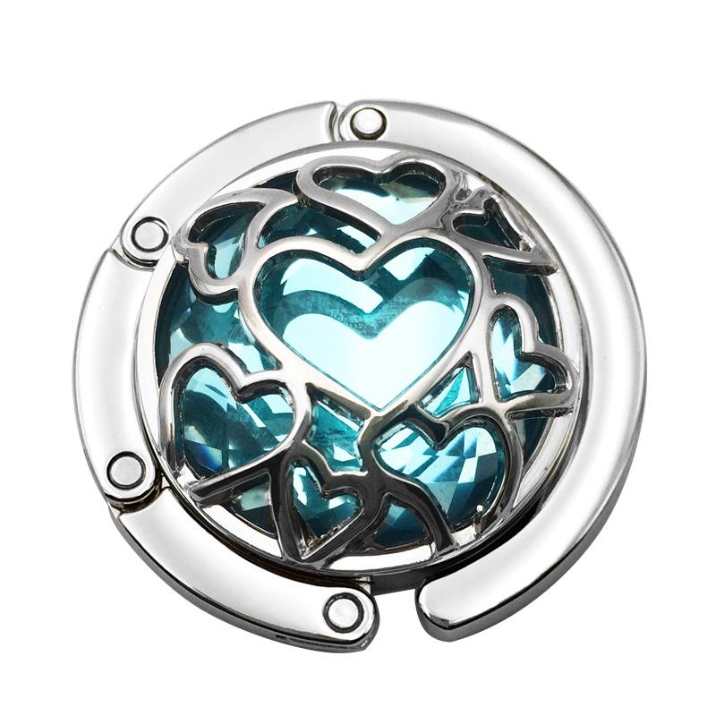 Heart-Shaped Crystal Mesh Folding Bag Hook