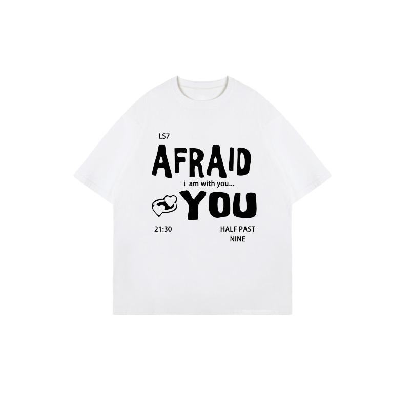 Oversized T Shirt Black Afraid Of You I Am With You 2130 Half Past Nine Print Casual Streetwear Fashion For Women Summer Outfits