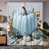 2pcs HD blue pumpkin Autumn decorative curtain Blue tie digital printed curtain Home Decoration style Decorate living room be