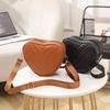 2025 sweet love messenger bag personalized shape V-embroidered shoulder women's bag mini mobile phone bag