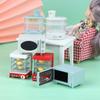 Doll House Mini Kitchen Appliances Microwave Oven Steaming Box Pantry Model