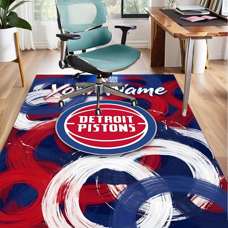 Custom Name Rug Detroit Basketball Art Area Rug Suitable for Indoor And Outdoor,Carpets for Homes, Offices,Living Rooms,Home Decor,Christmas Gift