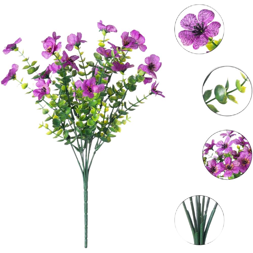 Realistic Fake Daisy And Eucalyptus Arrangement 7 Stems UV Protected Silk Flowers Long Lasting Centerpiece For Table Party Decor
