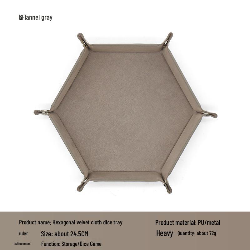 Hexagonal PU Dice Tray & Storage Box for Board Games and Accessories