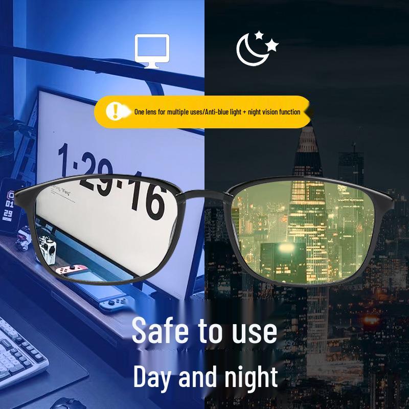 Y8011 Night Vision Anti-Blue Light Glasses with Unisex Flat Lenses for Mobile, Computer, and Gaming Eye Protection