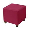 New Solid Color Jacquard Ottoman Cover Elastic T-Shape Square Stool Cover Soft Velvet Footstool Case Home Decor